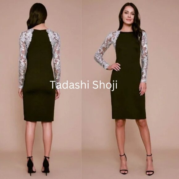 NWT TADASHI SHOJI LONG SLEEVE COCKTAIL DRESS FORMAL - Picture 3 of 3
